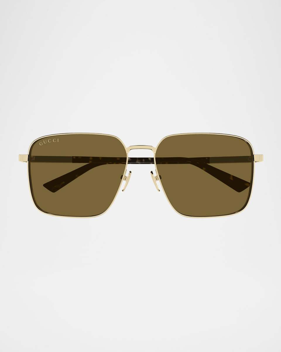 Subtle Web 60mm Square Metal Sunglasses